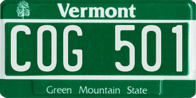VT license plate COG501