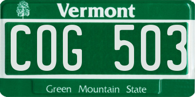 VT license plate COG503