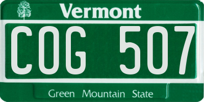 VT license plate COG507