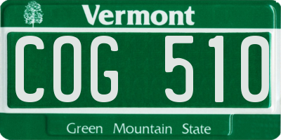 VT license plate COG510
