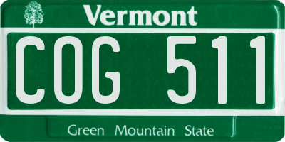 VT license plate COG511