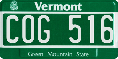 VT license plate COG516