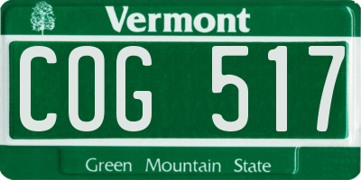 VT license plate COG517