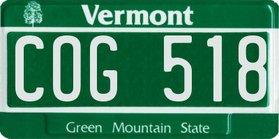 VT license plate COG518