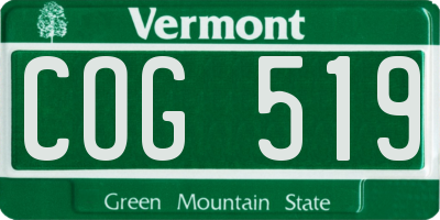 VT license plate COG519