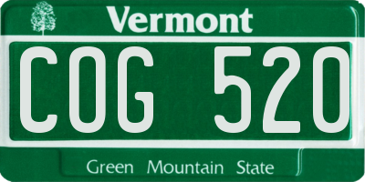 VT license plate COG520