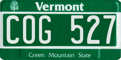 VT license plate COG527