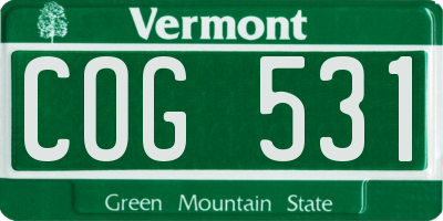 VT license plate COG531