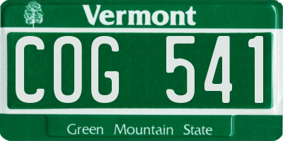 VT license plate COG541