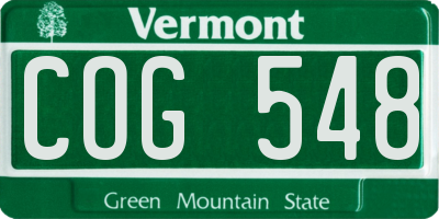 VT license plate COG548