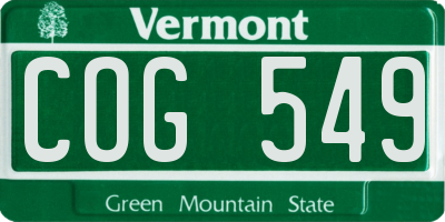 VT license plate COG549