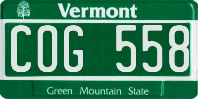 VT license plate COG558