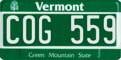 VT license plate COG559