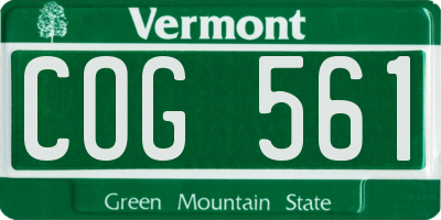 VT license plate COG561