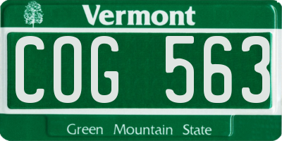 VT license plate COG563