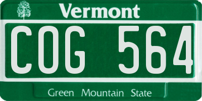 VT license plate COG564