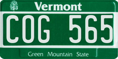 VT license plate COG565
