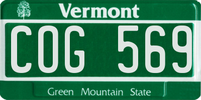 VT license plate COG569