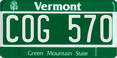 VT license plate COG570