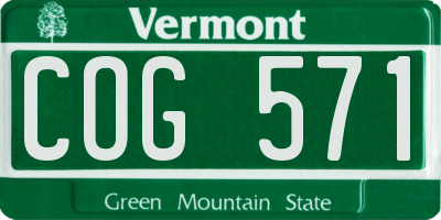 VT license plate COG571