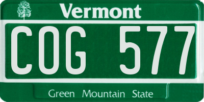 VT license plate COG577