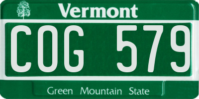VT license plate COG579