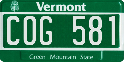 VT license plate COG581