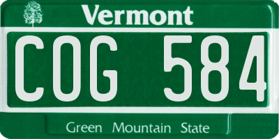 VT license plate COG584