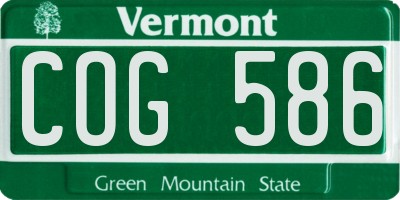 VT license plate COG586