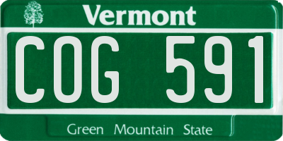 VT license plate COG591