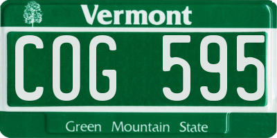 VT license plate COG595