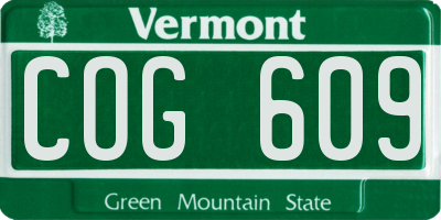 VT license plate COG609