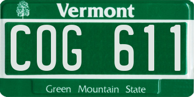 VT license plate COG611