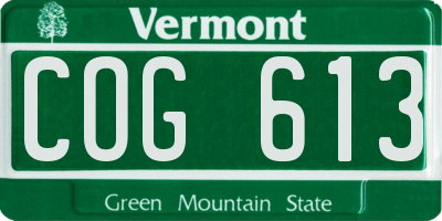 VT license plate COG613