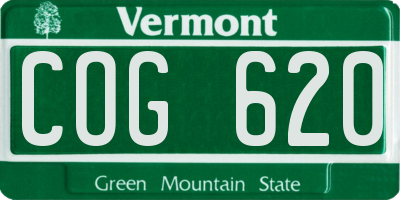 VT license plate COG620