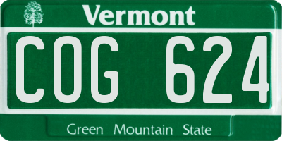 VT license plate COG624