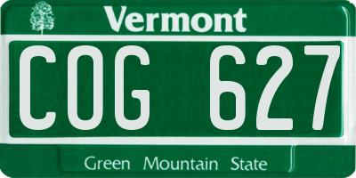 VT license plate COG627