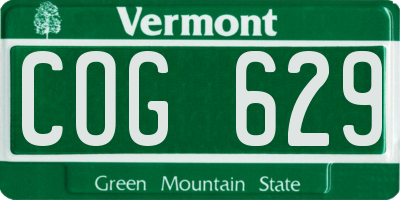 VT license plate COG629