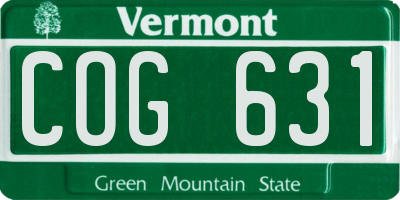VT license plate COG631