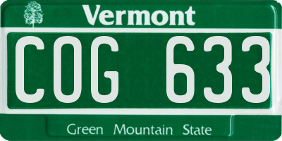 VT license plate COG633