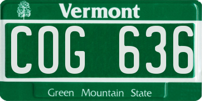 VT license plate COG636