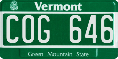 VT license plate COG646