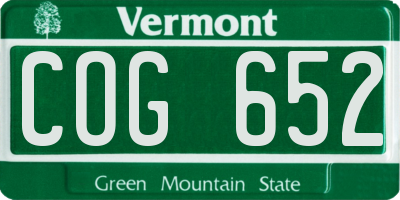 VT license plate COG652