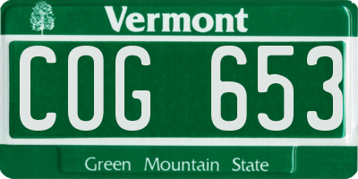 VT license plate COG653