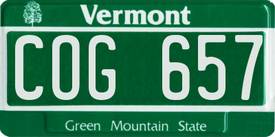 VT license plate COG657