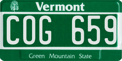 VT license plate COG659