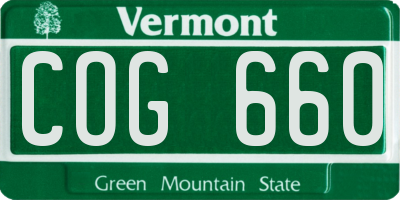 VT license plate COG660