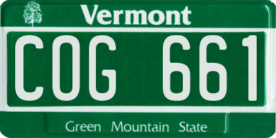 VT license plate COG661