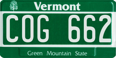 VT license plate COG662