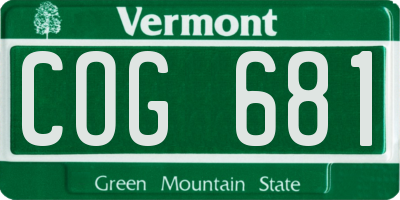 VT license plate COG681